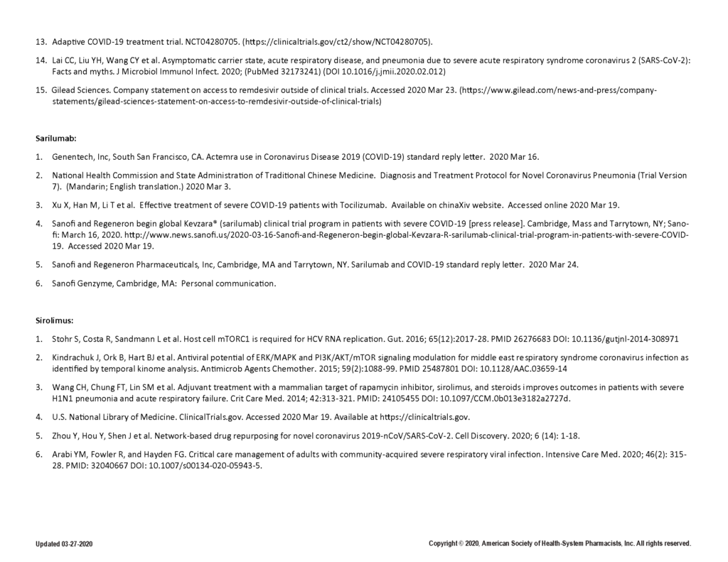 Ashp Covid 19 Evidence Table 3 25 23 Nepho